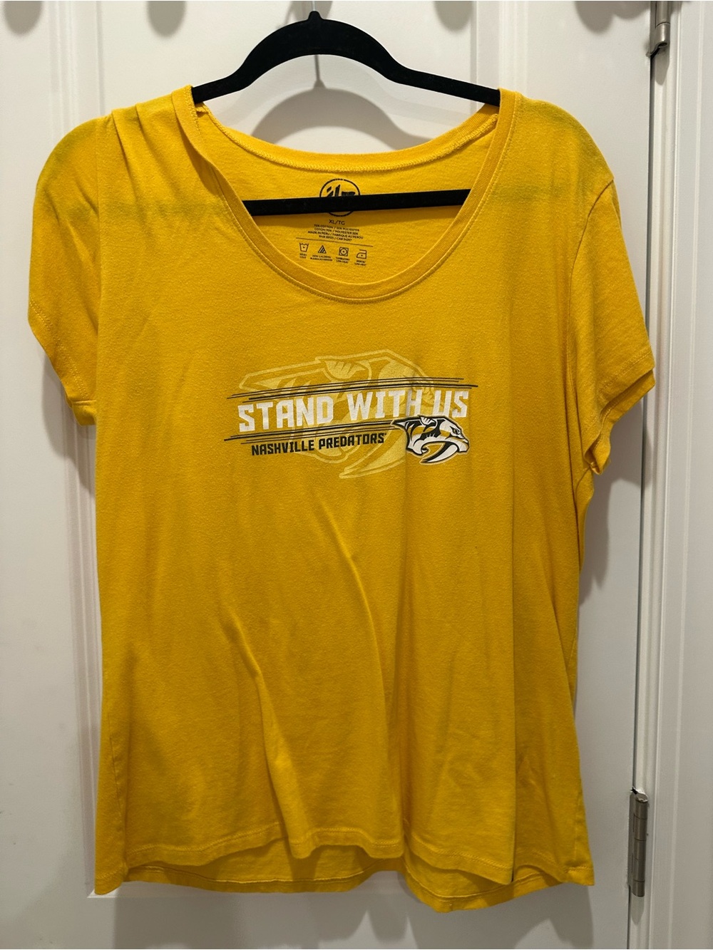 NFL Nashville Predators Yellow 'Stand With Us' Short Sleeve Tee